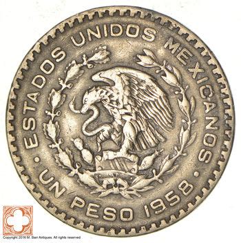 1958 un peso silver content|1 Peso (Pattern; Cacheton; Silver) .